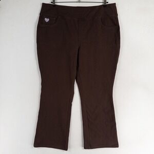 Quacker Factory DreamJeannes Flat Waistband Bootcut Jeans 1X Espresso Brown